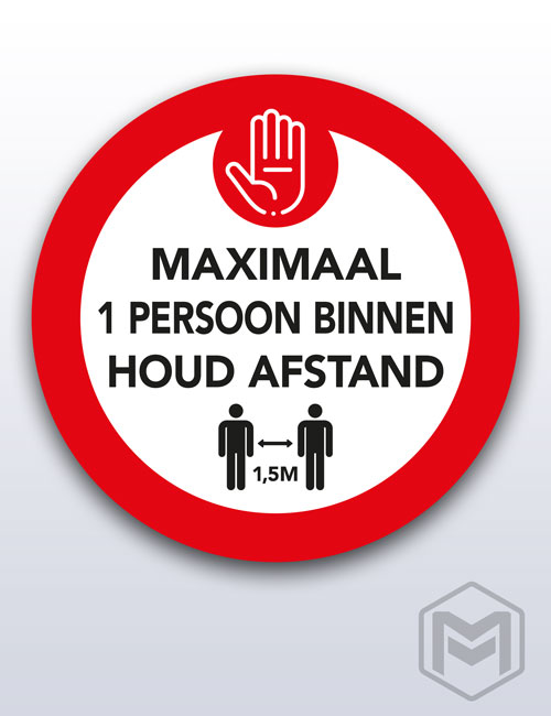 Set vloersticker - afstand houden aantal personen 25x25 