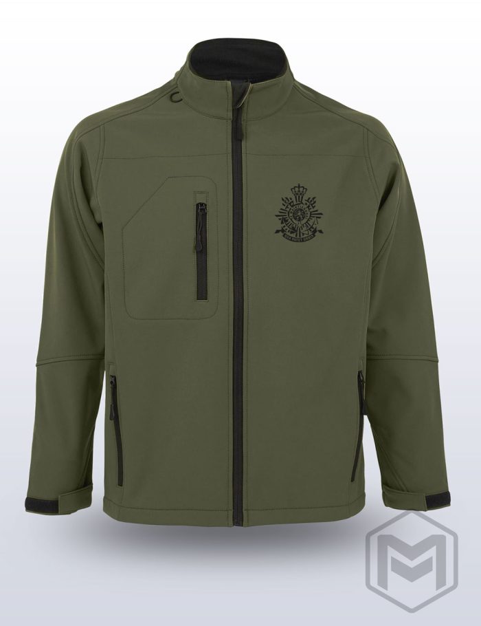 Softshell Jas Heren - Korps Mariniers Borst Embleem Zwart